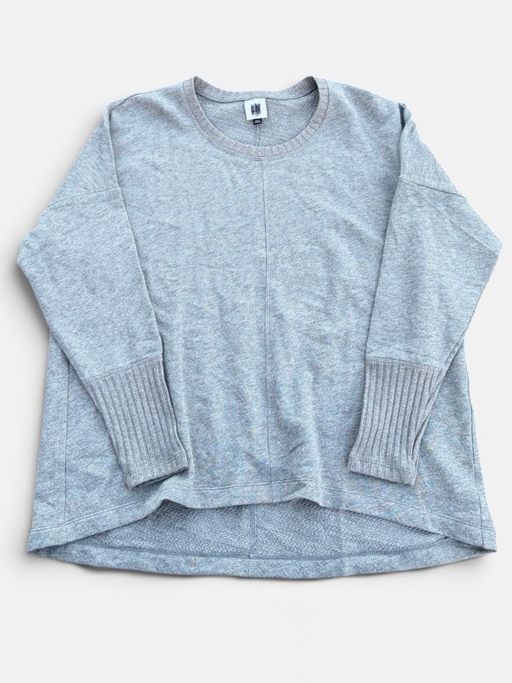 Cabi 6333 Gray Oversized High Low Cotton Sweatshirt Pullover Top Size M